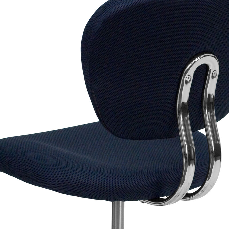 Beverly Mid-Back Navy Mesh Padded Swivel Task Office Chair with Chrome Base image number 8