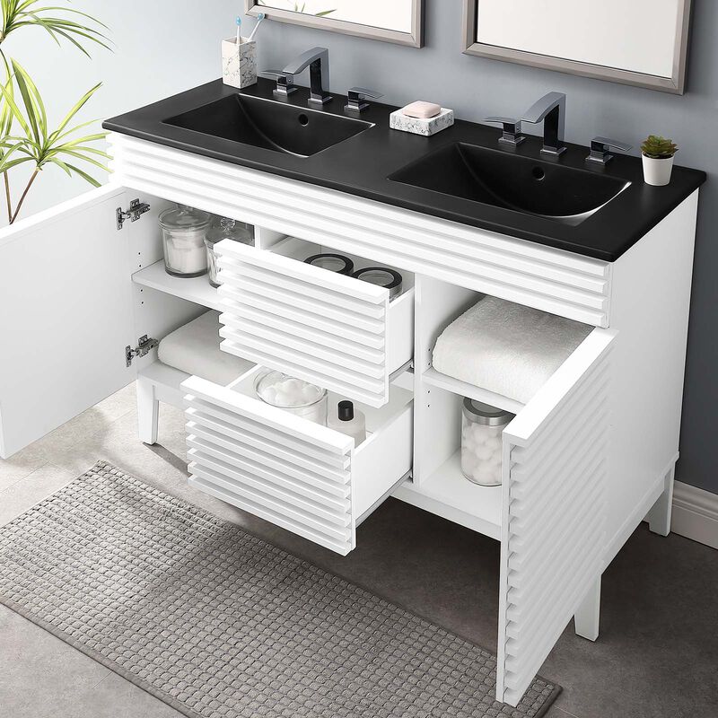 Render 48" Double Sink Bathroom Vanity image number 8
