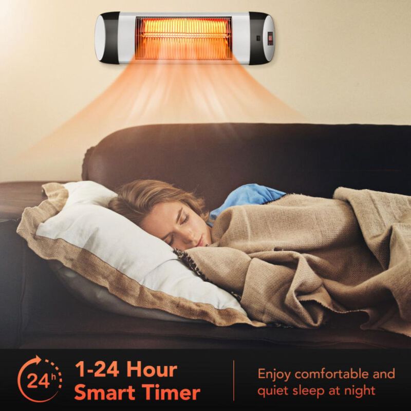 Hivvago 1500W Wall-Mounted Electric Heater Patio Infrared Heater with Remote Control
