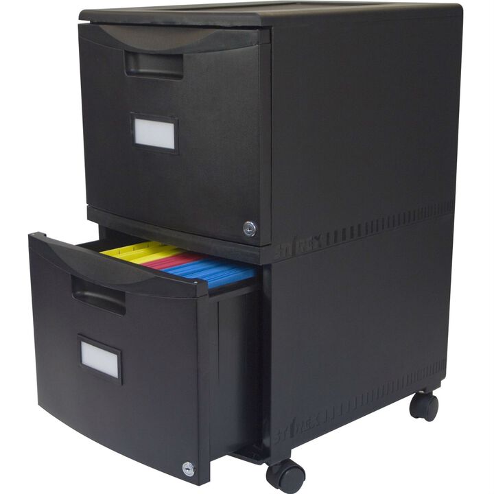 Hivvago Black 2 Drawer Locking Letter/Legal size File Cabinet with Casters/Wheels