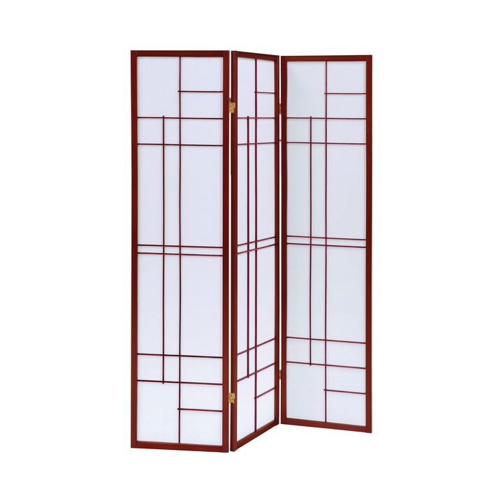 Classic 3 Panel Wooden Folding Screen, Brown