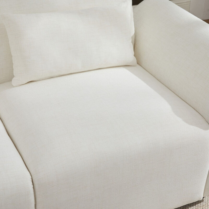 Envelor 107 in. Linen Upholstered Modular 3-Seat Sectional Sofa image number 6