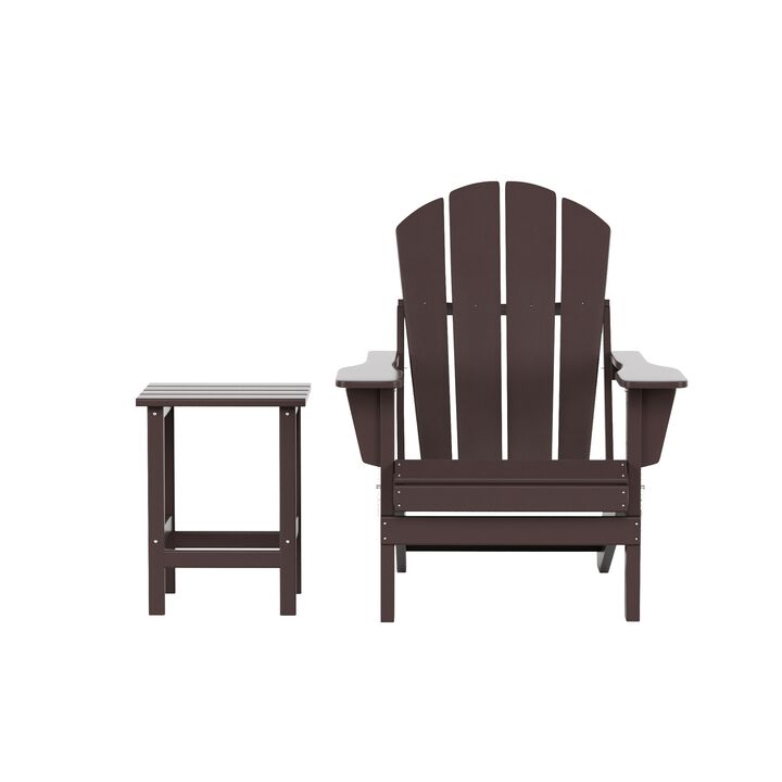 WestinTrends Outdoor Patio Adirondack Chair with Side Table
