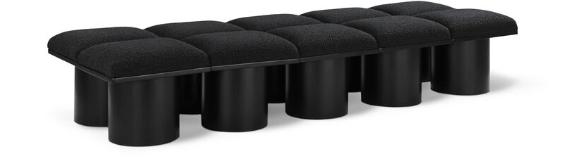 Meridian Furniture Pavilion Black Boucle Fabric Bench