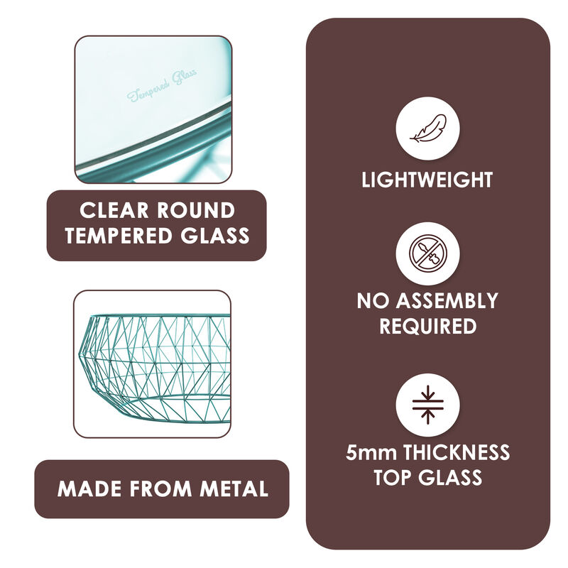 LeisureMod Malibu 39" Octagon End Table with Glass Top