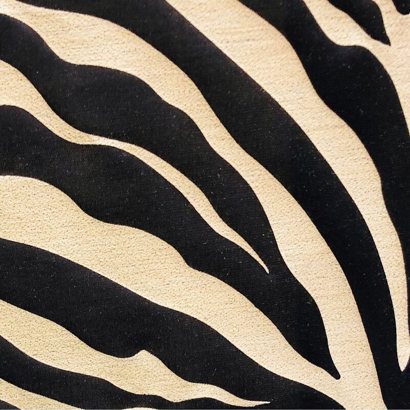 Plutus Brands Black Zebra Black Animal Motif Luxury Throw Pillow image number 1