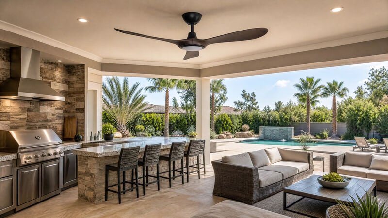 ENLIGHT 56" Smart DC Ceiling Fan with Light, IP66 Outdoor/Coastal Rated, Matter Smart Home Integration, 3 Blades image number 4