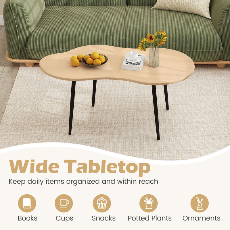 Unique Cloud Shape Coffee Table for Living Room with Metal Support Legs image number 3
