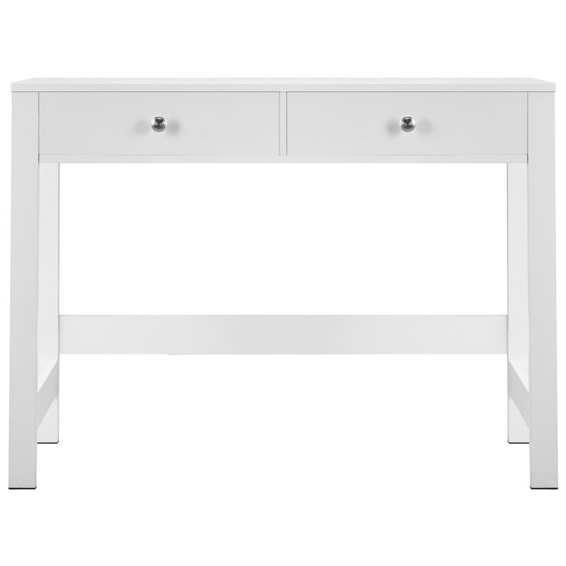 Modern Kids Writing Desk with Storage Drawers Rectangle Study Table for Home Office-White image number 0