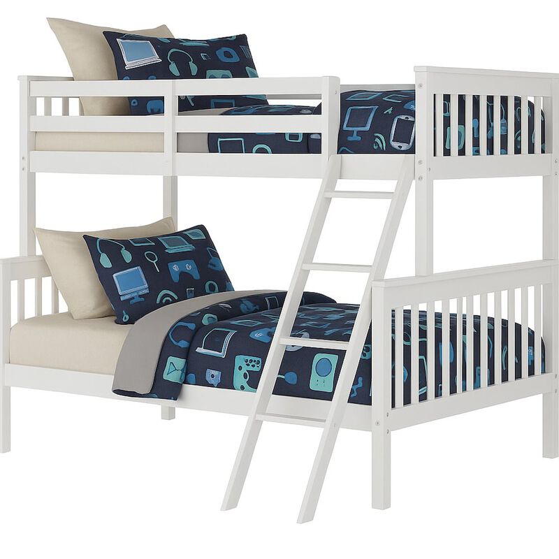 AL BR Twin Over Full Bunk Bed White