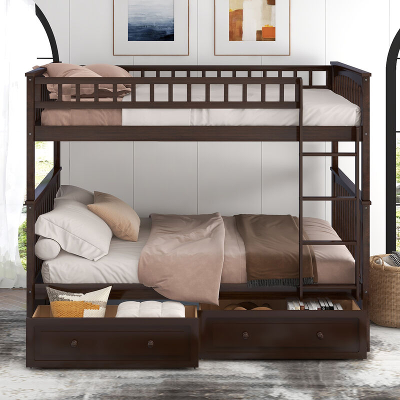 Merax Full over Full Bunk Bed with Drawers