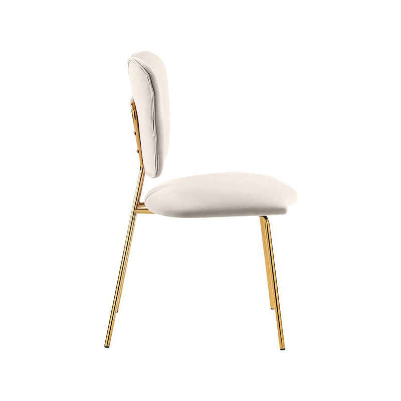 Meridian Furniture Angel Cream Velvet Dining Chair, Set of 2