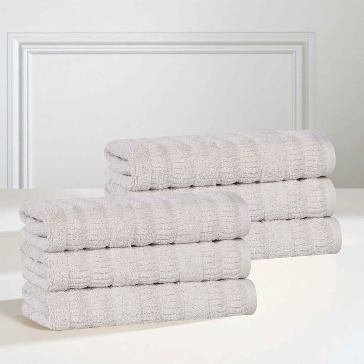 6 Piece Hand Towel Set in Viscose Cotton Blend for Everyday Use