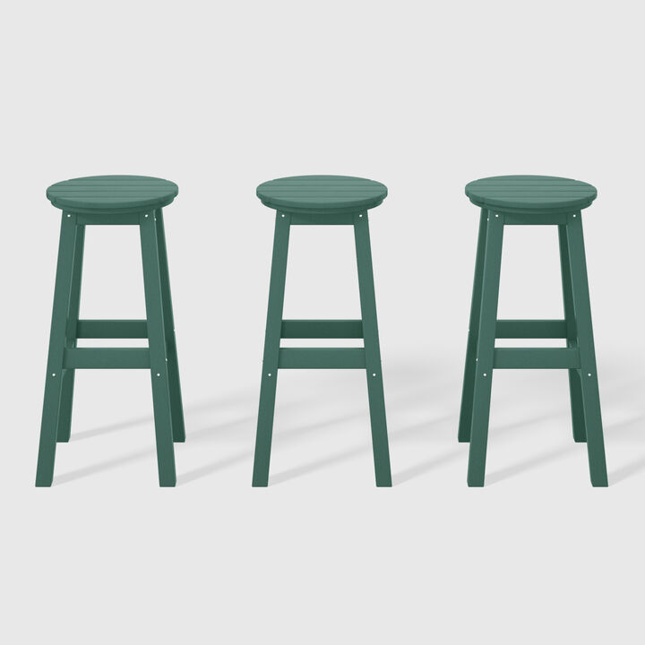 WestinTrends 29" HDPE Outdoor Patio Round Bar Stool Set of 3