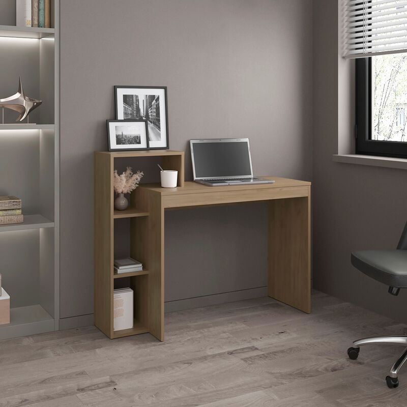 Venetie Desk, 3 Shelves, Light Pine