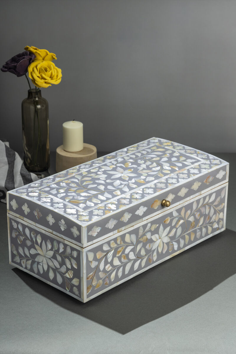 Jodhpur Mother of Pearl Decorative Box - 16"