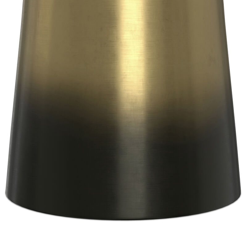 Toby 17 inch Wide Modern Industrial Metal Accent Table in Black/Gold Ombre Iron, Assembled