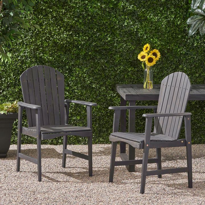 Hivvago Acacia Adirondack Chairs Set of 2 for Patio Dining