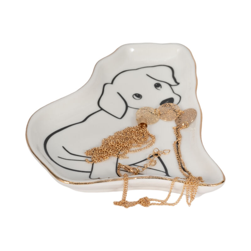 6" Lab Puppy Trinket Tray image number 1