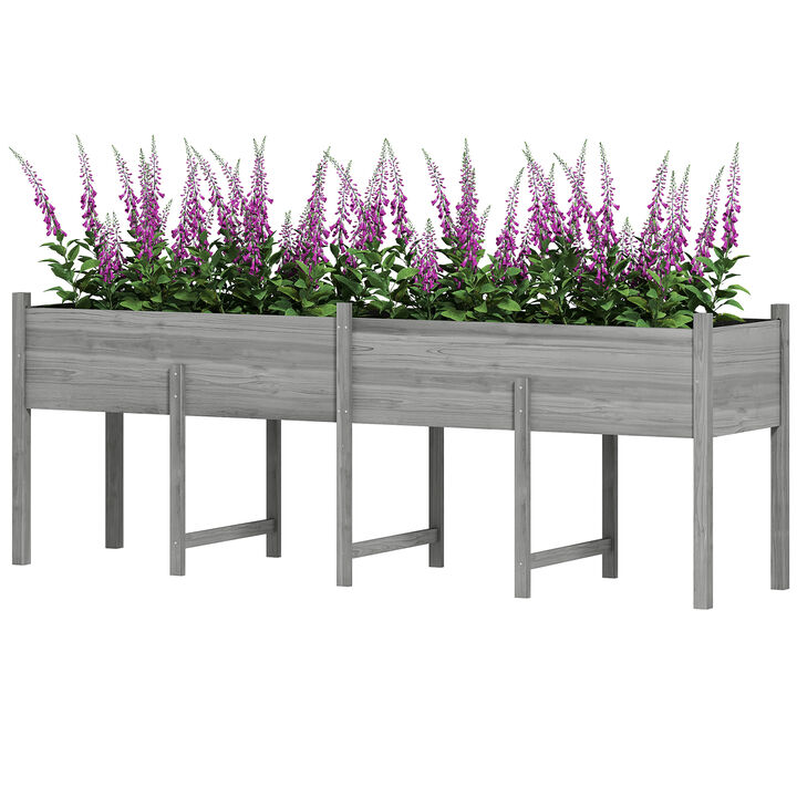 Hivvago Large Wooden Elevated Garden Planter with Drain Holes