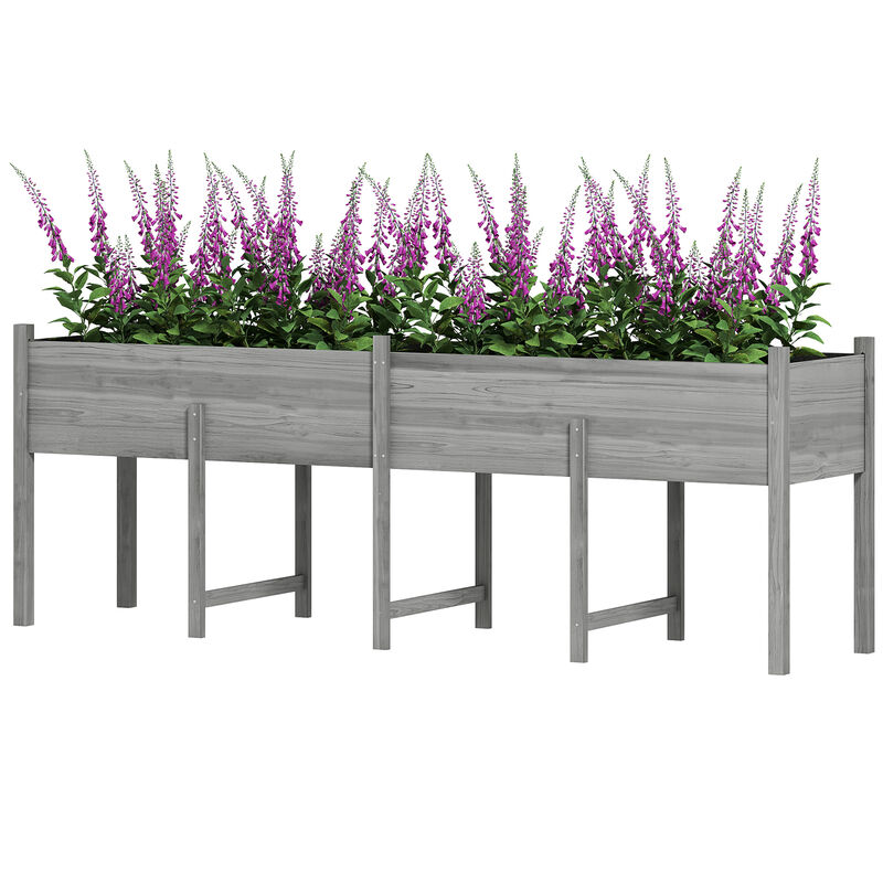 Hivvago Large Wooden Elevated Garden Planter with Drain Holes image number 0