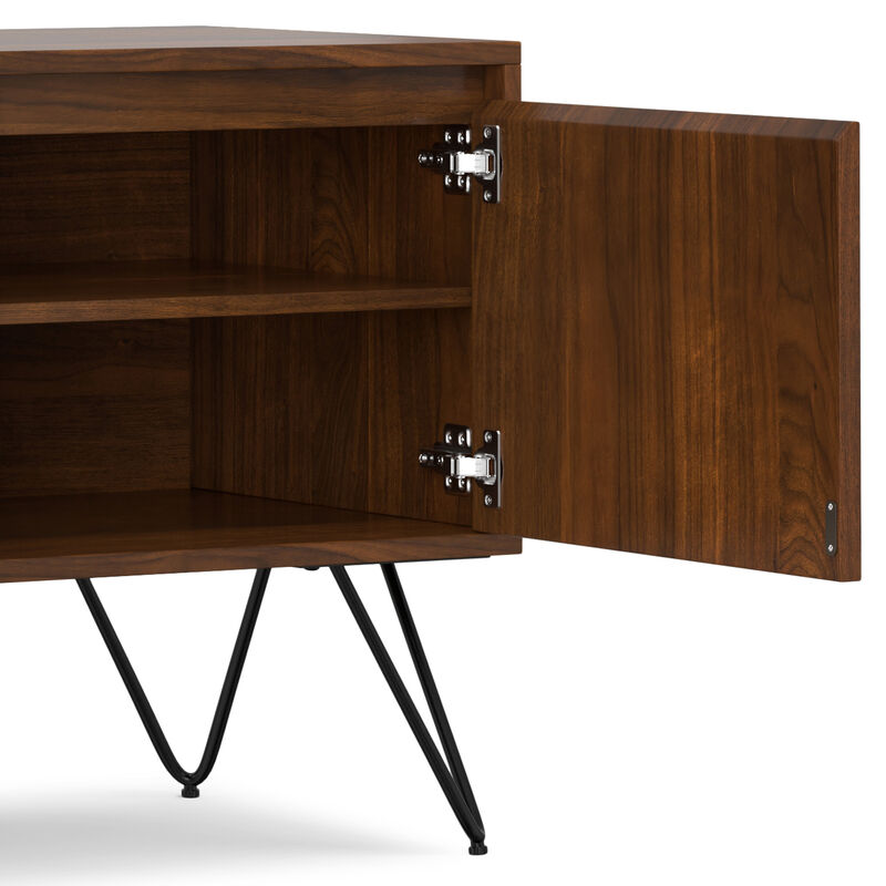 Hunter  60 inch Wide Industrial TV Media Stand in WALNUT WOOD For TVs up to 65 inches