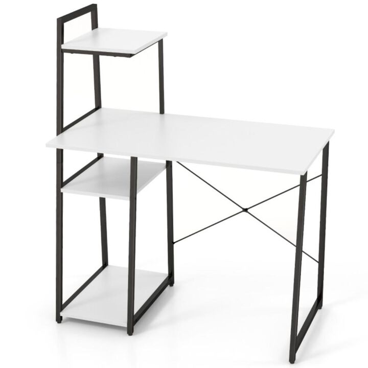 Hivvago Computer Desk with Shelves and 3-Tier Storage Bookshelf
