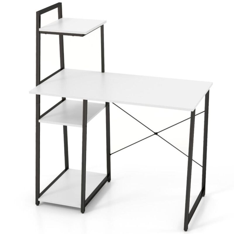 Hivvago Computer Desk with Shelves and 3-Tier Storage Bookshelf