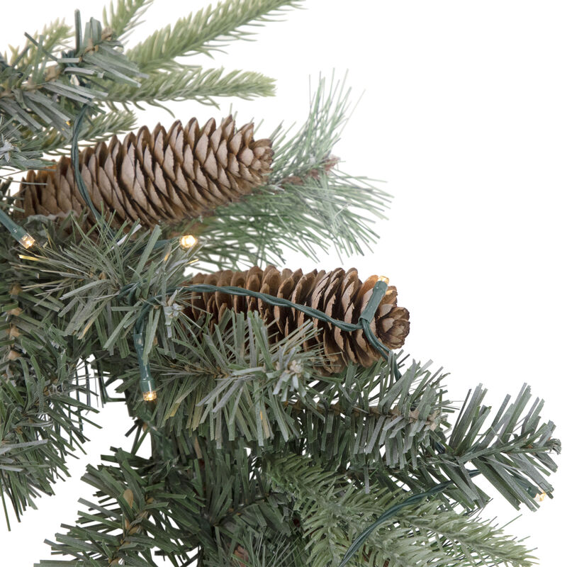 6' x 9" Pre-Lit Decorated Mixed Pine and Pine Cone Artificial Christmas Garland image number 2