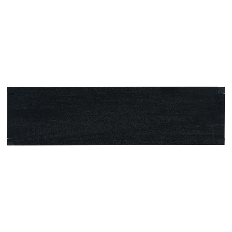 Merax Farmhouse Console Table  Acacia Veneer Entryway Table with 4 Drawers & Crisscross Design