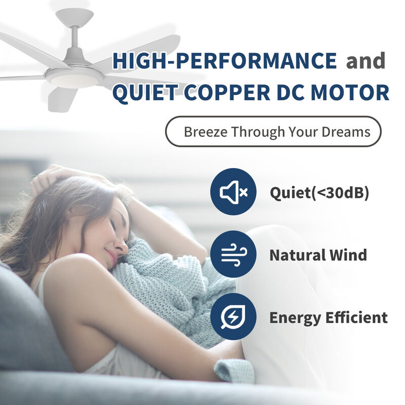 ENLIGHT 52" Smart DC Ceiling Fan with Light, Matter Smart Home Integration, CCT and Dimmable LED, 5 Blades, Damp/Outdoor Covered Rated image number 4