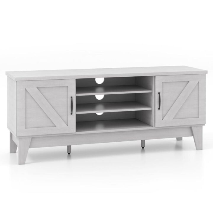 Hivvago Farmhouse TV Stand for TVs Up to 65 Inches with 2 Barn Door Cabinets