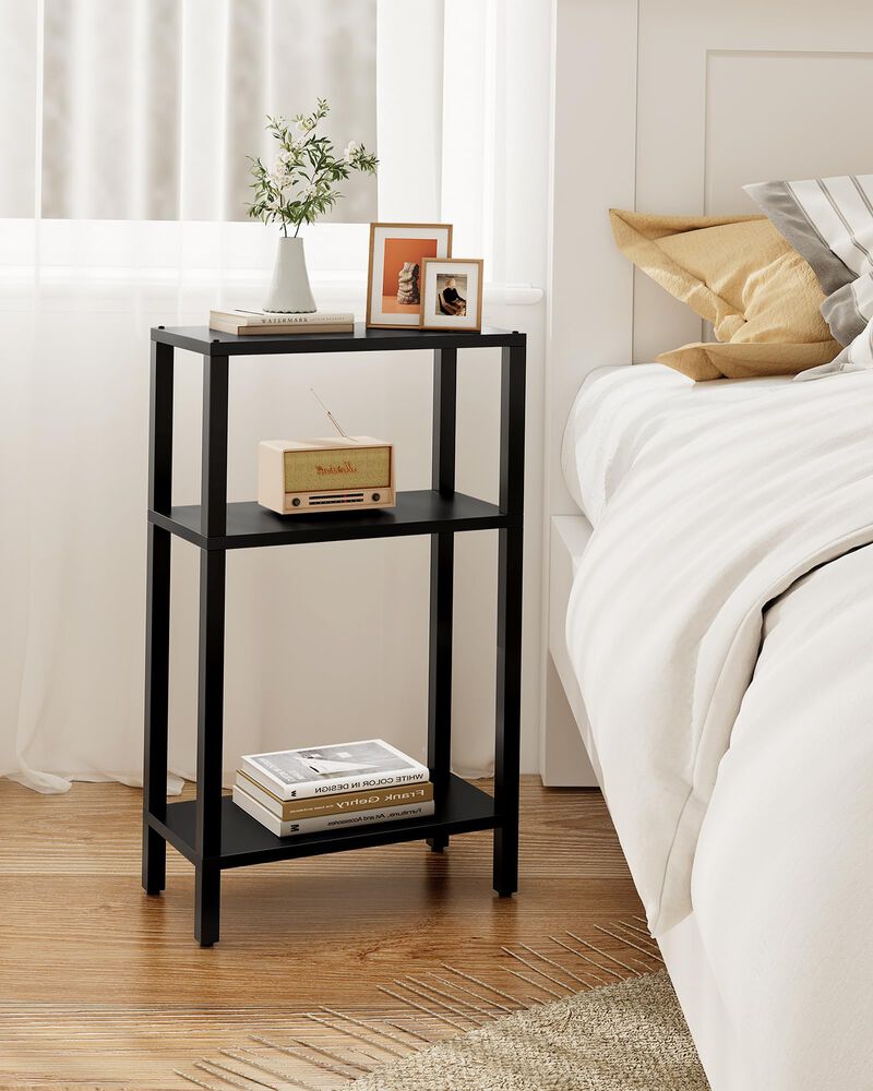 TUTOTAK Small Side Table, Narrow End Table, Skinny Sofa Table, Slim Nightstand, Couch Table, Living Room, Bed Room, Black TB01BK