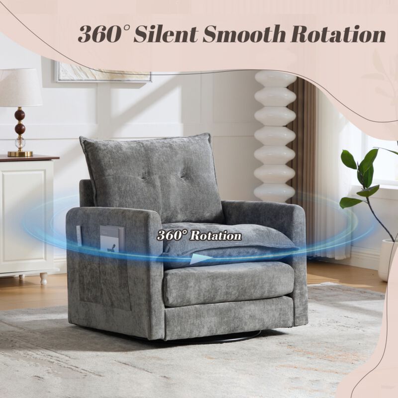 Secra Modern Chenille Swivel Accent Chair image number 4