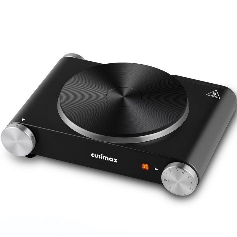Cusimax Electric Hot Plate For Cooking,1500W Stainless Steel Single Burner With Temperature Control, for All Cookware image number 0