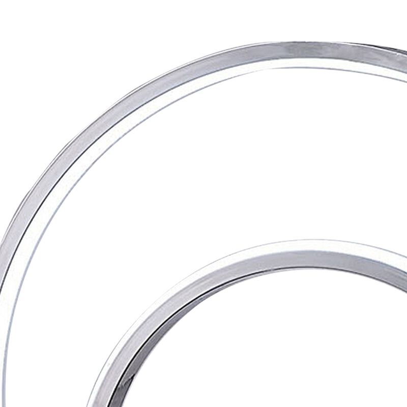 14 Inch Table Lamp, Modern Ring LED Light, Round Metal Base, Silver - Benzara