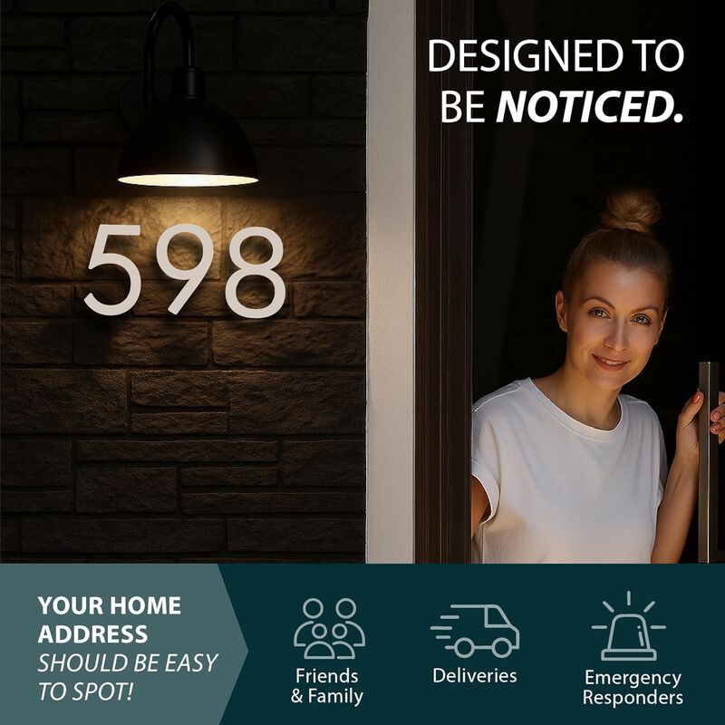 Mega Handles Outdoor House Numbers | Wall Mounted Metal Numbers for Address