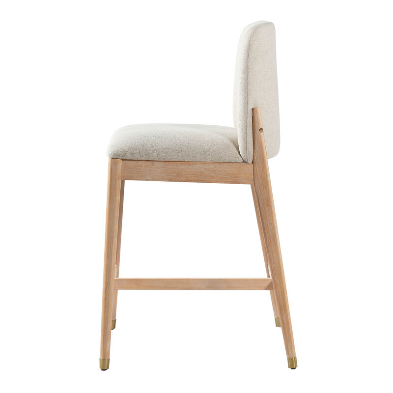 Christopher Knight Home Alexandra Farmhouse Rubberwood Upholstered Counter Stools with Curved Backrest (Set of 4) image number 4