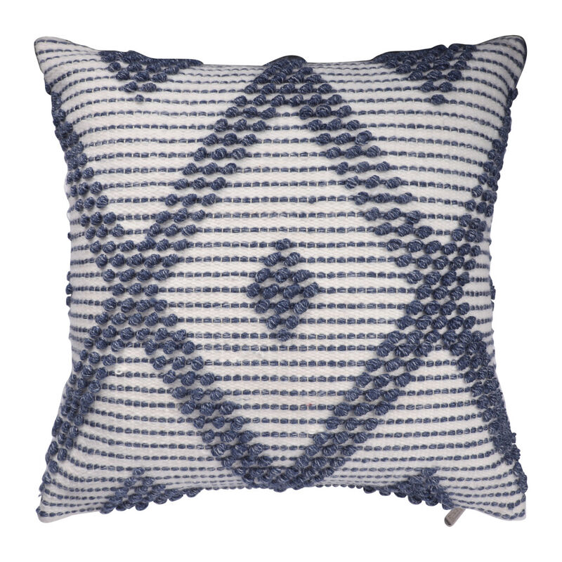 HomeRoots 20" Blue Geometric Throw Pillow image number 0
