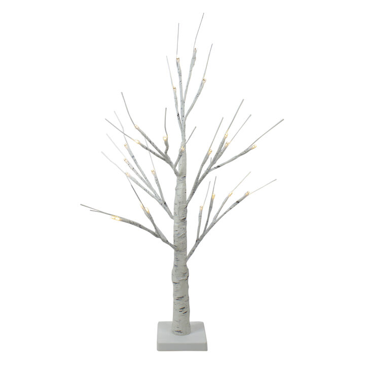 24" Lighted Christmas Twig Tree Outdoor Decoration - Warm White LED Lights