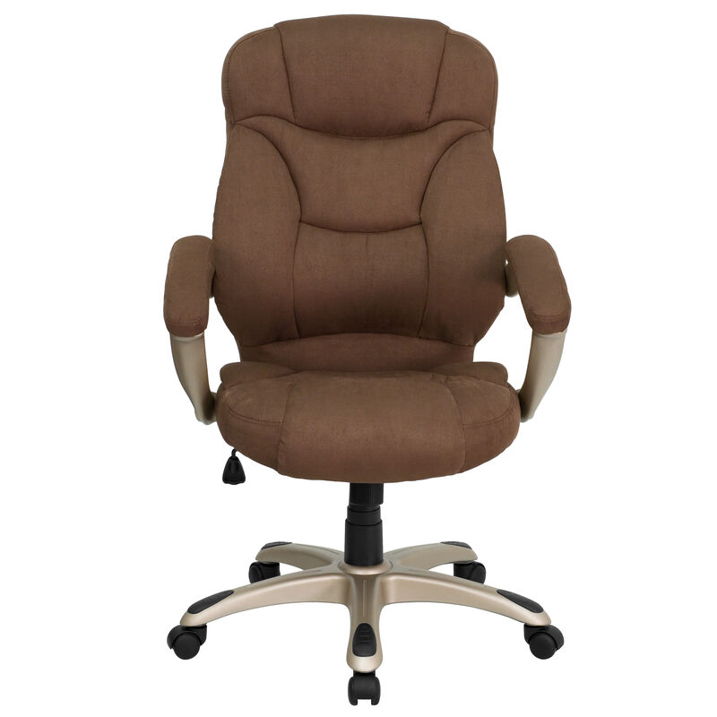 Jessie High Back Black LeatherSoft Contemporary Executive Swivel Ergonomic Office Chair image number 7