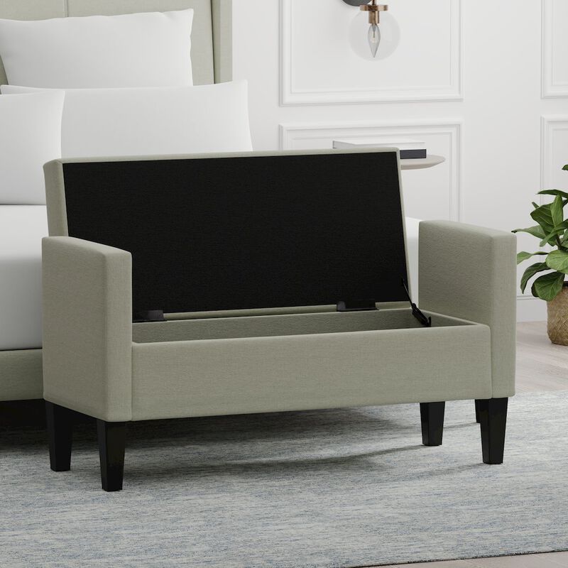 Rize Home 46 Storage Bench with Arms - Beige image number 5