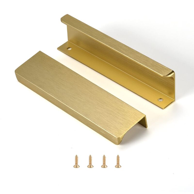 Satanga Edge Finger Tab Pull for cabinets Kitchen Concealed Drawer pulls Aluminum Hidden Back Mount Door Handle for Home Pack of