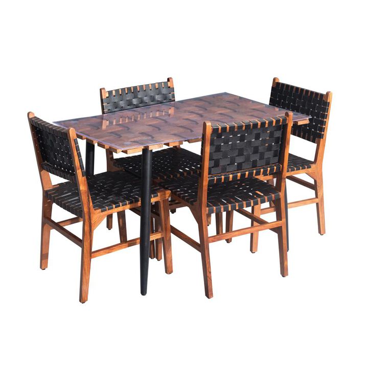 Carolina Living Waverly Dining Table - Honey Gold/Black