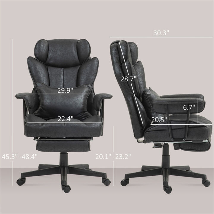 Ergonomic Swivel Massage Office Chair with Tilt Recline and Padded Armrests