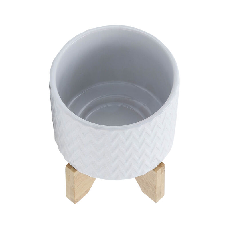 5" Ceramic Chevron Planter image number 3