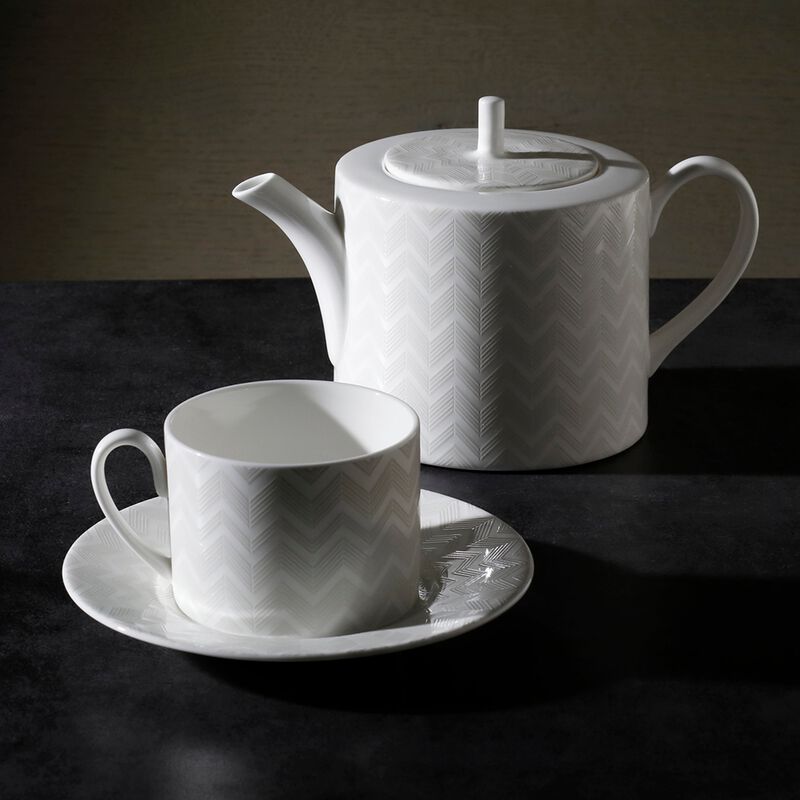 Tea & Coffee Pot ZIG ZAG WHITE, diam. 4.72", H 5.12" image number 2
