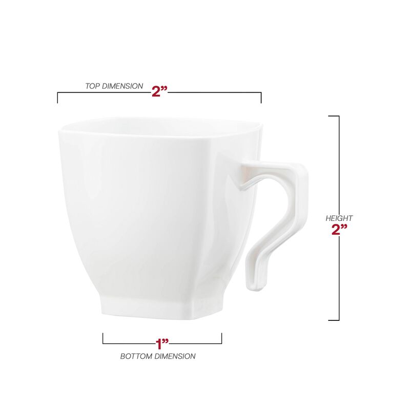 2 oz. White Square Plastic Mini Coffee Tea Cups (240 Cups) image number 4