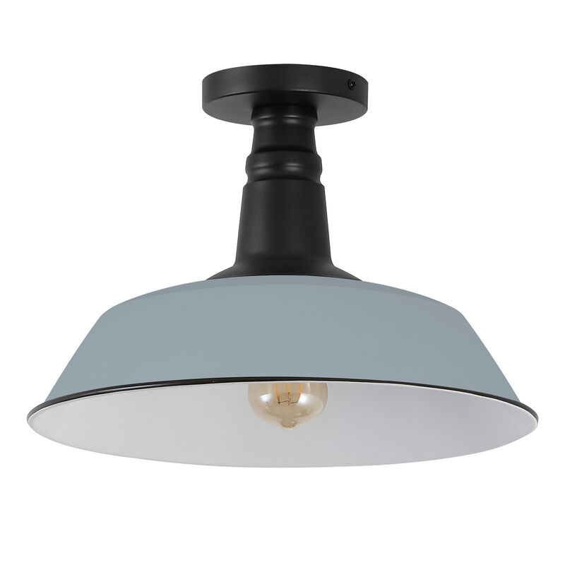 Camila Classic Industrial Indoor/Outdoor Iron LED Semi Flush Mount