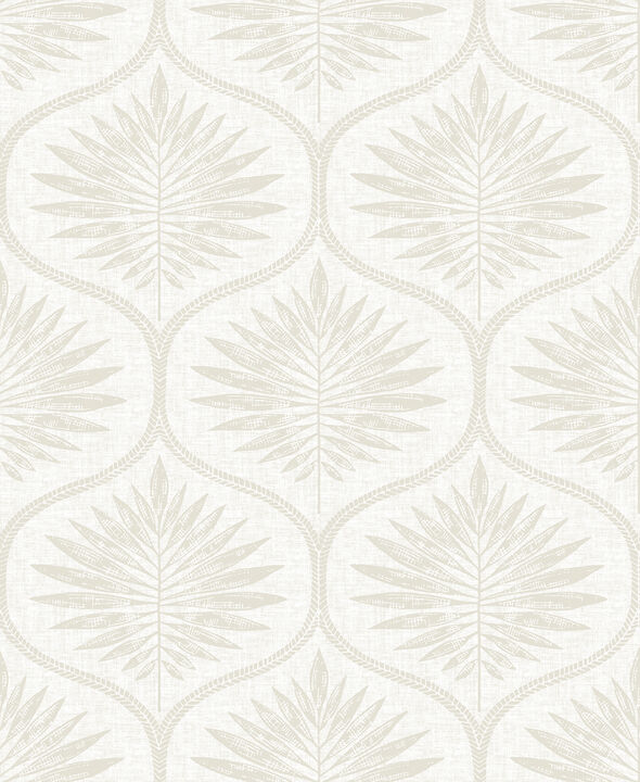 Laurel Bone Ogee Wallpaper